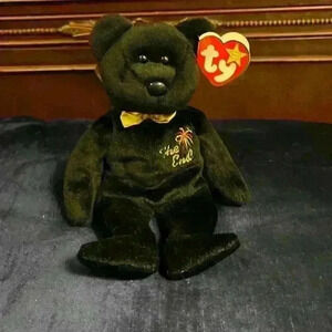 1999 The End Bear Ty Beanie Baby, with errors